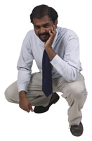 indian business man kneeling