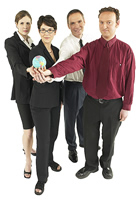 people holding globe