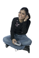 listening to headphones
