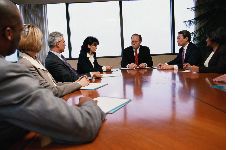meeting a board table